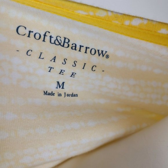 Croft & Barrow Top Womens Size M Medium Yellow White Short Sleeve Classic Tee - Picture 5 of 7